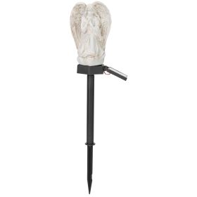 1Pc Solar Praying Angel Statue Garden Light LED Decoration Angel Lamp IP65 Waterproof Outdoor Decorative Landscape Solar Lawn Lamps For Yard Driv (Color: White)