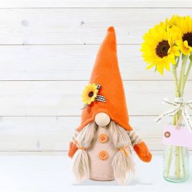 Christmas Gnomes Plush Decoration,Gnome Plush Christmas Decoration Handmade Swedish Dwarf Scandinavian Tomte Elf Gnomes for Home Office Table Dec (Color: Light Orange-g)